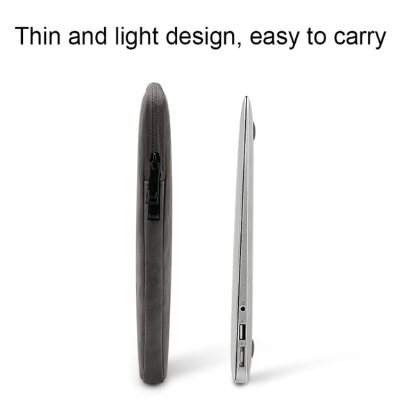 ND12 Lambskin Laptop Lightweight Water-resistant Sleeve Bag, Size: 14.1-15.4 inches(Gray with Bag)