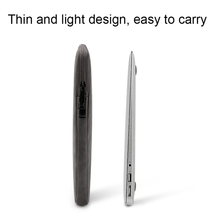 ND12 Lambskin Laptop Lightweight Water-resistant Sleeve Bag, Size: 14.1-15.4 inches(Gray with Bag)