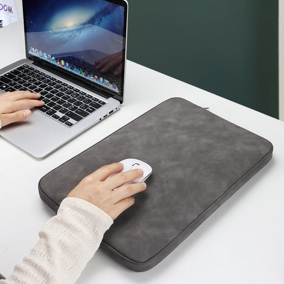 ND12 Lambskin Laptop Lightweight Water-resistant Sleeve Bag, Size: 14.1-15.4 inches(Gray with Bag)