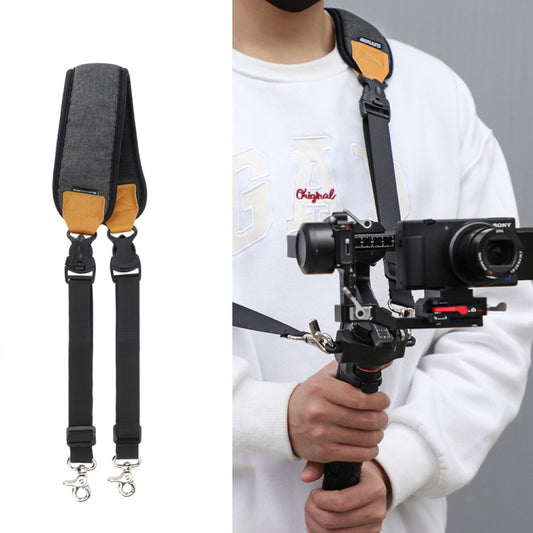 For DJI RS3 Mini Sunnylife RO-GS560 Lanyard Handheld Gimbal Double Buckle Comfortable Shoulder Strap Accessories(Black) - free shipping - PMC Jewellery - Order now!