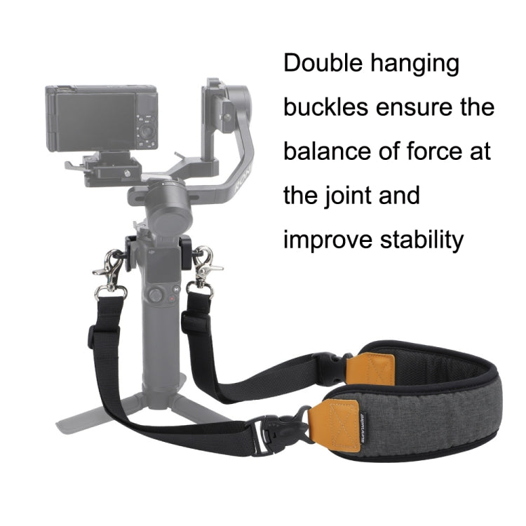 For DJI RS3 Mini Sunnylife RO-GS560 Lanyard Handheld Gimbal Double Buckle Comfortable Shoulder Strap Accessories(Black) - free shipping - PMC TechLife - Order now!