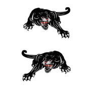 2pcs Colorful Black Panther Car Hood Door Reflective Sticker(Head Towards The Right)