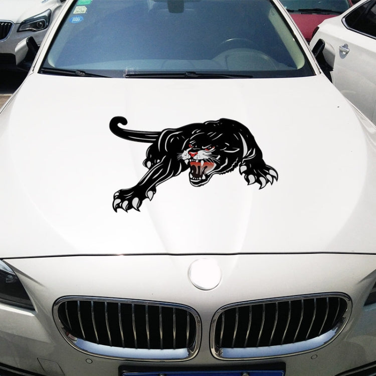 2pcs Colorful Black Panther Car Hood Door Reflective Sticker(Head Towards The Right)