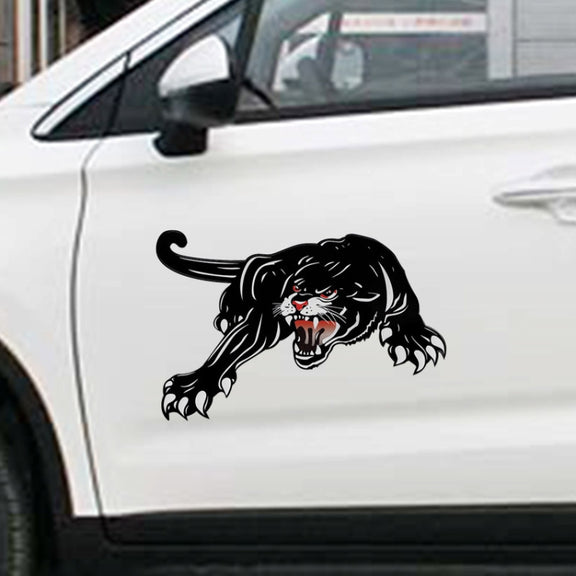 2pcs Colorful Black Panther Car Hood Door Reflective Sticker(Head Towards The Right)