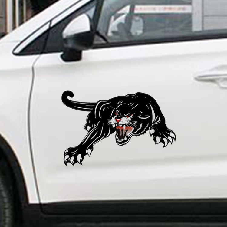 2pcs Colorful Black Panther Car Hood Door Reflective Sticker(Head Towards The Right)