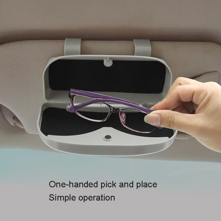Multifunctional Car Glasses Box Car Sunshine Board Tickets Glasses Clamp(Grey)