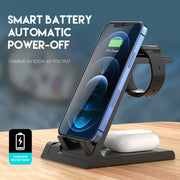 Z252 6-In-1 Wireless Charging Stand Dock With USB-C/Type-C Port & 8 Pin Charge Cable(White)