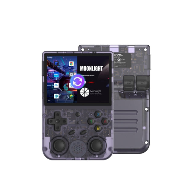 ANBERNIC RG353V  3.5 Inch Wireless Game Box Android 11 Linux OS Handheld Game Console 128G 25,000 Games(Transparent Purple)