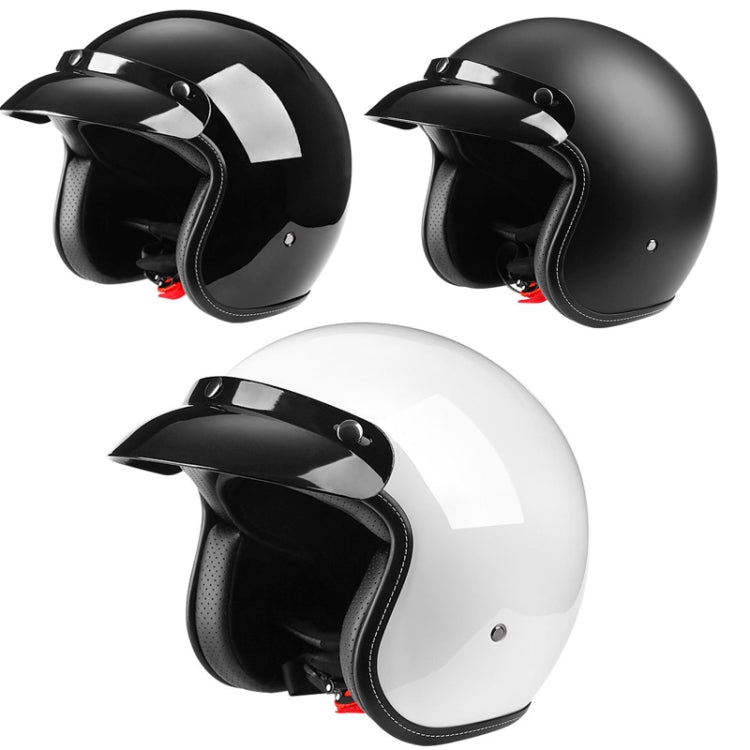 BYB 701 All Seasons Retro Motorcycle Helmet, Size: M(Bright White) - free shipping - PMC Jewellery - Order now!