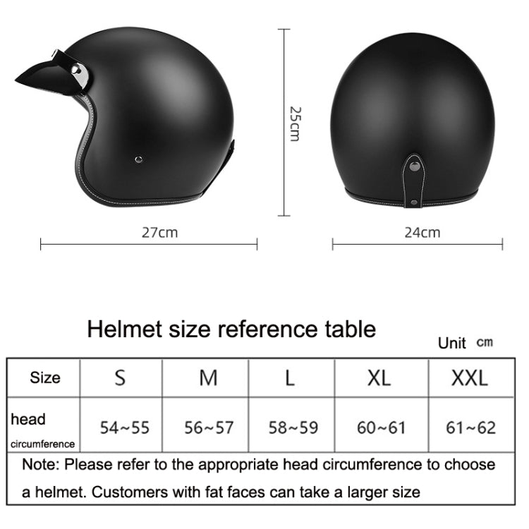 BYB 701 All Seasons Retro Motorcycle Helmet, Size: XL(Bright Black)