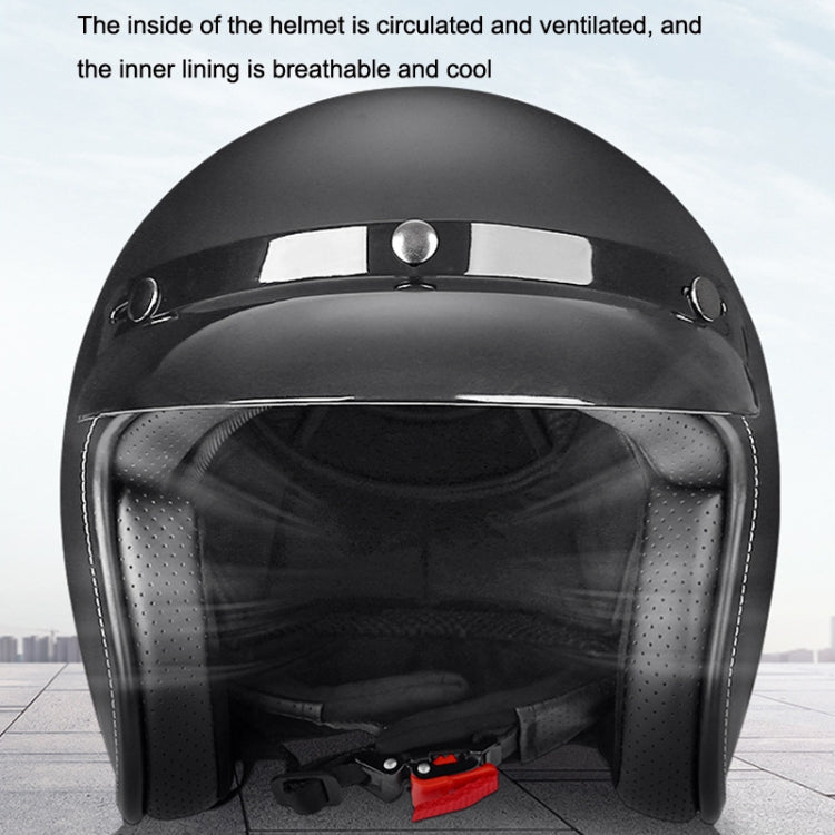 BYB 701 All Seasons Retro Motorcycle Helmet, Size: XXL(Bright Black) - free shipping - PMC Jewellery - Order now!