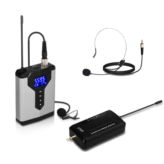 Q6 1 Drag 1 Wireless Lavalier Head Wear USB Computer Recording Microphone Live Phone SLR Lavalier Microphone
