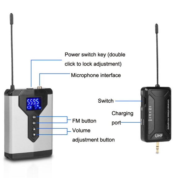 Q6 1 Drag 1 Wireless Lavalier With Stand USB Computer Recording Microphone Live Phone SLR Lavalier Microphone
