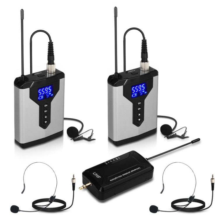 Q6 1 Drag 2 Wireless Lavalier Head Wear USB Computer Recording Microphone Live Phone SLR Lavalier Microphone - Microphone by PMC TechLife | Online Shopping South Africa | PMC TechLife | Buy Now Pay Later Mobicred