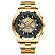 BINBOND S033 Hollowed Mechanical 30m Waterproof Luminous Quartz Watch, Color: Full Gold-Black-Gold - free shipping - PMC TechLife - Order now!