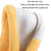 Car Steering Wheel Cartoon Short Fluff Handle Cover, Size: 38cm(Yellow Round)