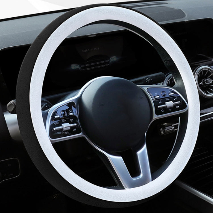 Car Steering Wheel Short Plush Winter Non-slip Grip Cover, Size: 38cm(Round Black) - free shipping - PMC TechLife - Order now!
