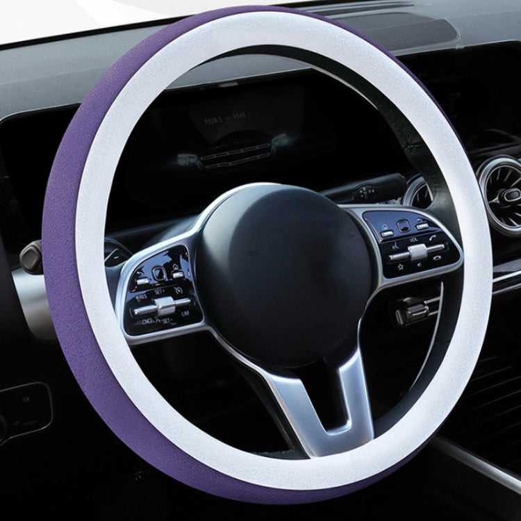 Car Steering Wheel Short Plush Winter Non-slip Grip Cover, Size: 38cm(Round Purple) - Steering Wheel Accessories by PMC TechLife | Online Shopping South Africa | PMC TechLife | Buy Now Pay Later Mobicred