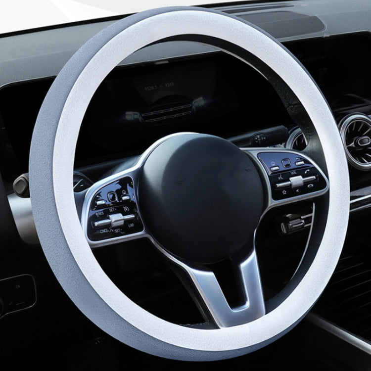 Car Steering Wheel Short Plush Winter Non-slip Grip Cover, Size: 38cm(Round Silver Gray) - Steering Wheel Accessories by PMC TechLife | Online Shopping South Africa | PMC TechLife | Buy Now Pay Later Mobicred