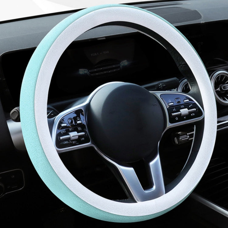 Car Steering Wheel Short Plush Winter Non-slip Grip Cover, Size: 38cm(Round Blue) - Steering Wheel Accessories by PMC TechLife | Online Shopping South Africa | PMC TechLife | Buy Now Pay Later Mobicred