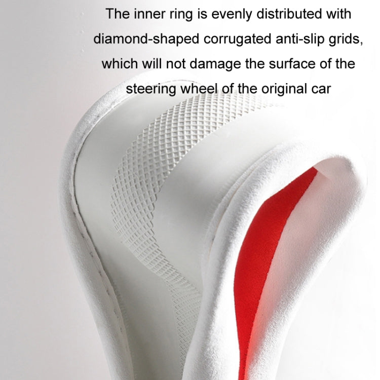 Car Steering Wheel Short Plush Winter Non-slip Grip Cover, Size: 38cm(D Shaped Orange) - Steering Wheel Accessories by PMC TechLife | Online Shopping South Africa | PMC TechLife | Buy Now Pay Later Mobicred