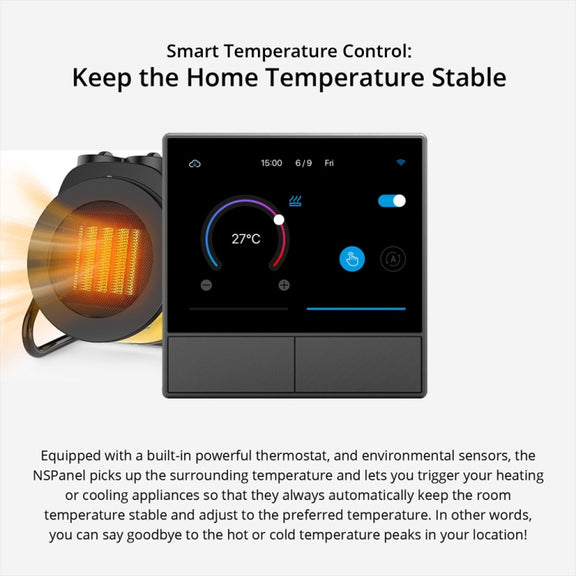 Sonoff NSPanel WiFi Smart Scene Switch Thermostat Temperature All-in-One Control Touch Screen, US Plug(Black)