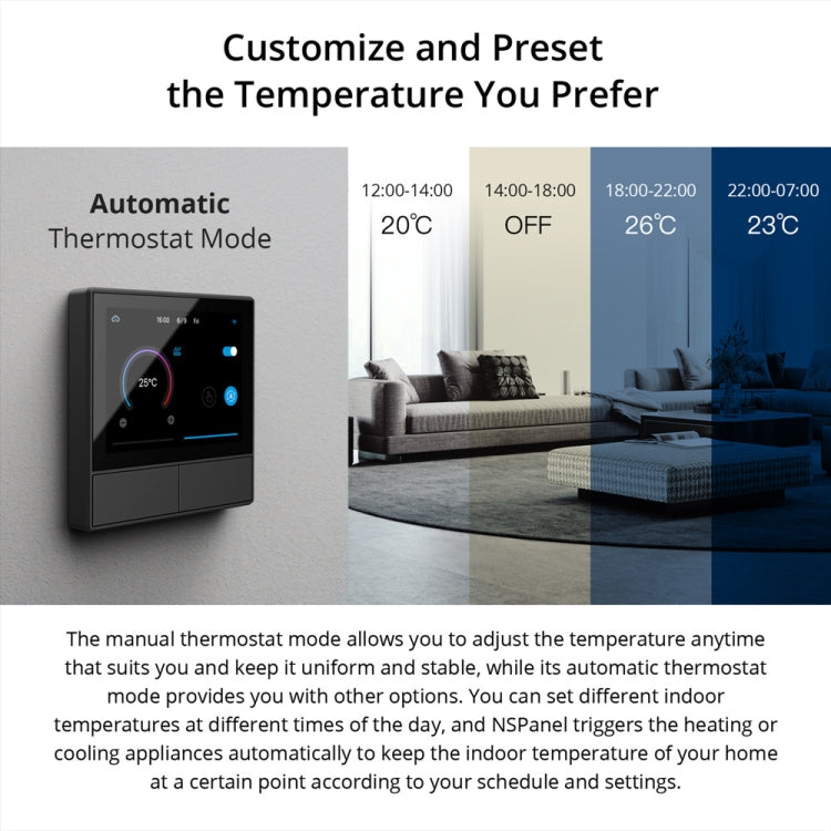 Sonoff NSPanel WiFi Smart Scene Switch Thermostat Temperature All-in-One Control Touch Screen, US Plug(Black) - free shipping - PMC Jewellery - Order now!
