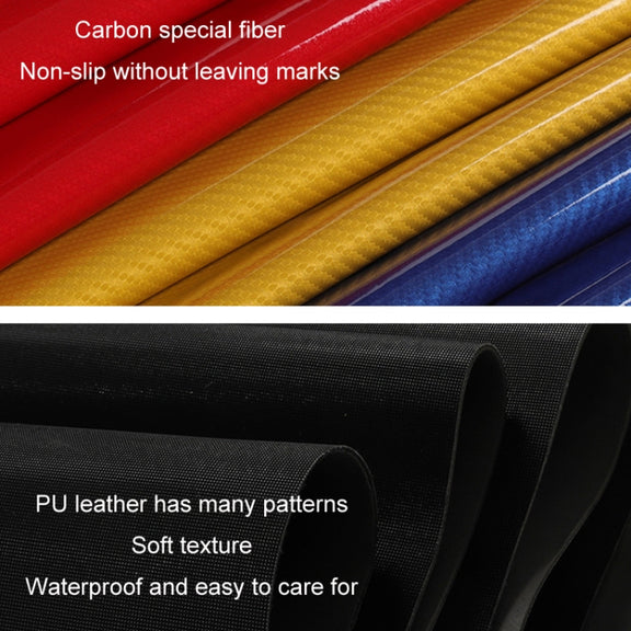 Car Steering Wheel Carbon Fiber Breathable Wear-resistant Leather Case, Size: 38cm(Blue D Shape)