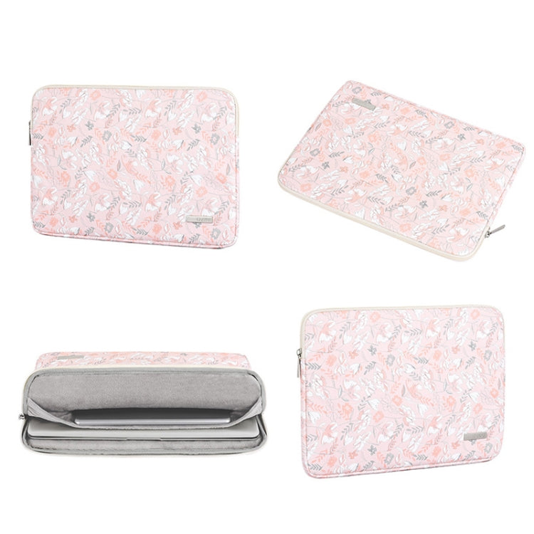 G4-01  11 Inch Laptop Liner Bag PU Leather Printing Water-resistant Protective Cover(Light Pink)