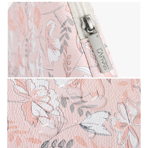 G4-01  12 Inch Laptop Liner Bag PU Leather Printing Water-resistant Protective Cover(Light Pink)
