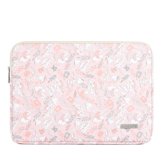 G4-01 13 Inch Laptop Liner Bag PU Leather Printing Water-resistant Protective Cover(Light Pink)