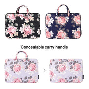 H40-B01 White Rose Pattern Laptop Case Bag Computer Liner Bag With Handle, Size: 12 Inch(Blue)