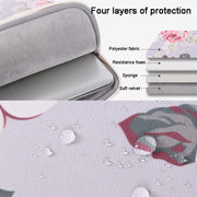 H40-B01 White Rose Pattern Laptop Case Bag Computer Liner Bag With Handle, Size: 12 Inch(Blue)