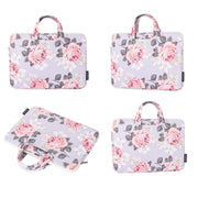 H40-B01 White Rose Pattern Laptop Case Bag Computer Liner Bag With Handle, Size: 15 Inch(Black)