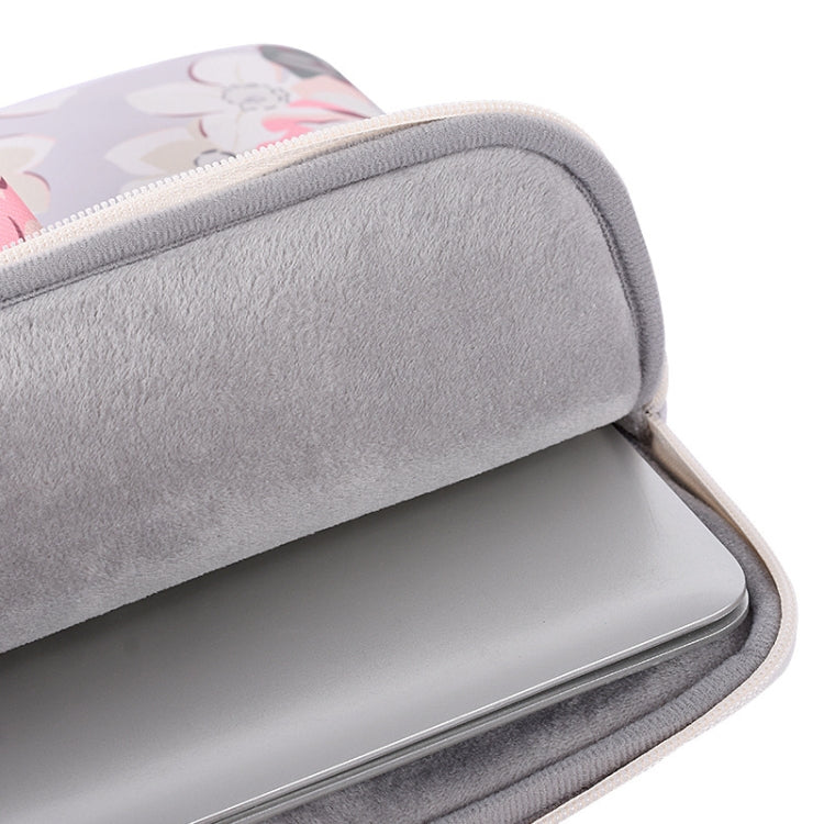 H40-B01 White Rose Pattern Laptop Case Bag Computer Liner Bag With Handle, Size: 15 Inch(Black)