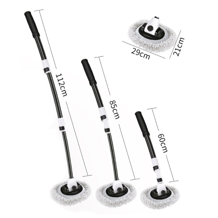 Soft Hair Curved Rod Car Wash Long Handle Telescopic Mop, Color: Black White - Car washing supplies by PMC TechLife | Online Shopping South Africa | PMC TechLife | Buy Now Pay Later Mobicred