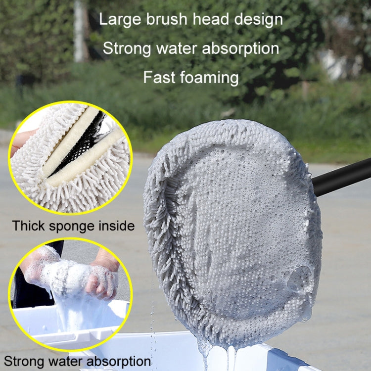 Soft Hair Curved Rod Car Wash Long Handle Telescopic Mop, Color: Black White - Car washing supplies by PMC TechLife | Online Shopping South Africa | PMC TechLife | Buy Now Pay Later Mobicred