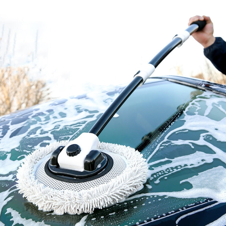 Soft Hair Curved Rod Car Wash Long Handle Telescopic Mop, Color: Black White - Car washing supplies by PMC TechLife | Online Shopping South Africa | PMC TechLife | Buy Now Pay Later Mobicred