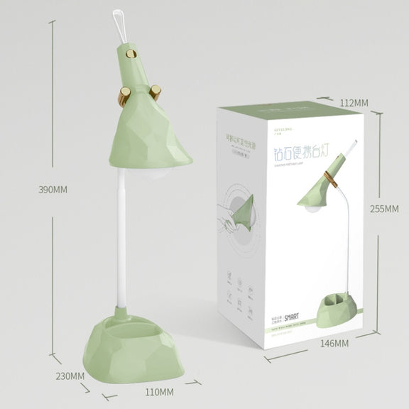 Base Removable Diamond Desk Lamp USB Charging 3-speed Color Temperature Night Light(301-2 Green)