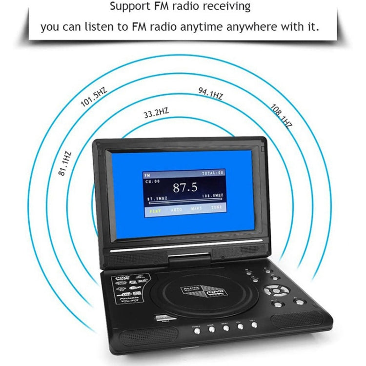 8.5 Inch LCD Screen Portable EVD Multimedia Player Play-watching Machine(AU Plug)