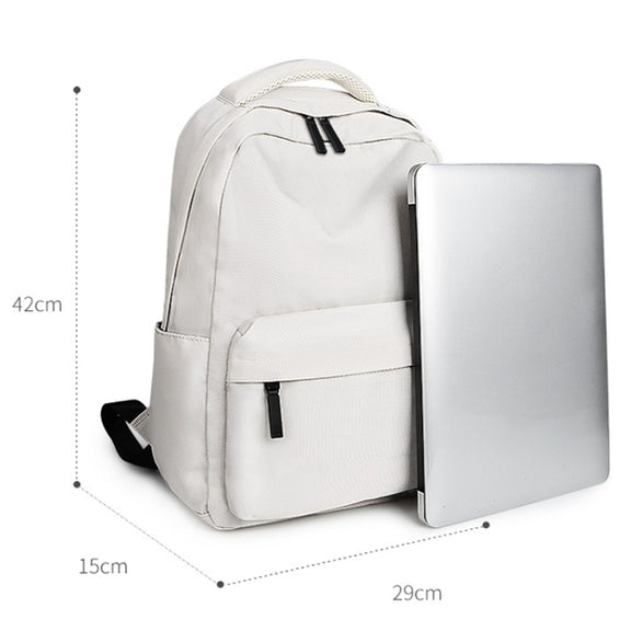 SJ13 13-15.4 inch Large-capacity Water-resistant Wear-resistant Laptop Backpack(Black)