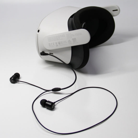 For Meta Quest 2 VR Glasses Ear-in Headset 3.5 Elbow Aluminum Earphones(Black)