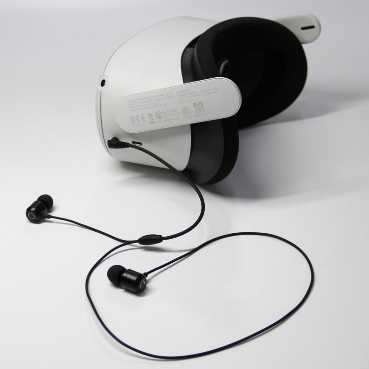 For Meta Quest 2 VR Glasses Ear-in Headset 3.5 Elbow Aluminum Earphones(Black)