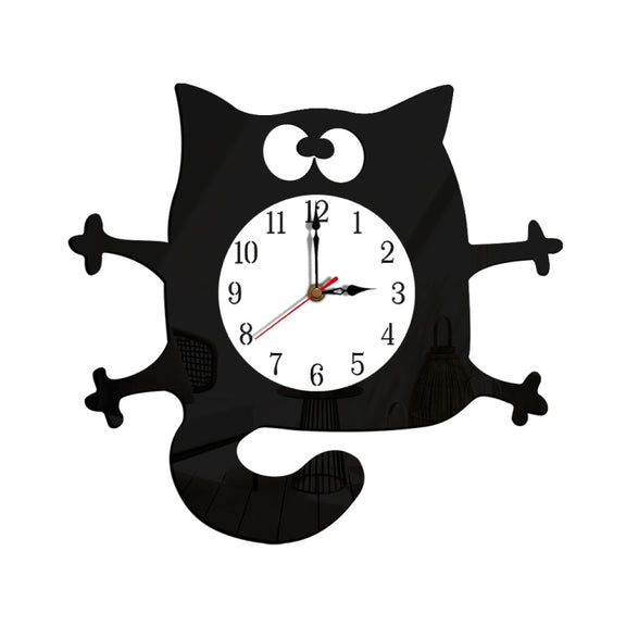 CC040 Children Cartoon Quiet Hanging Clock Home Decoration Simple Clocks(Black)