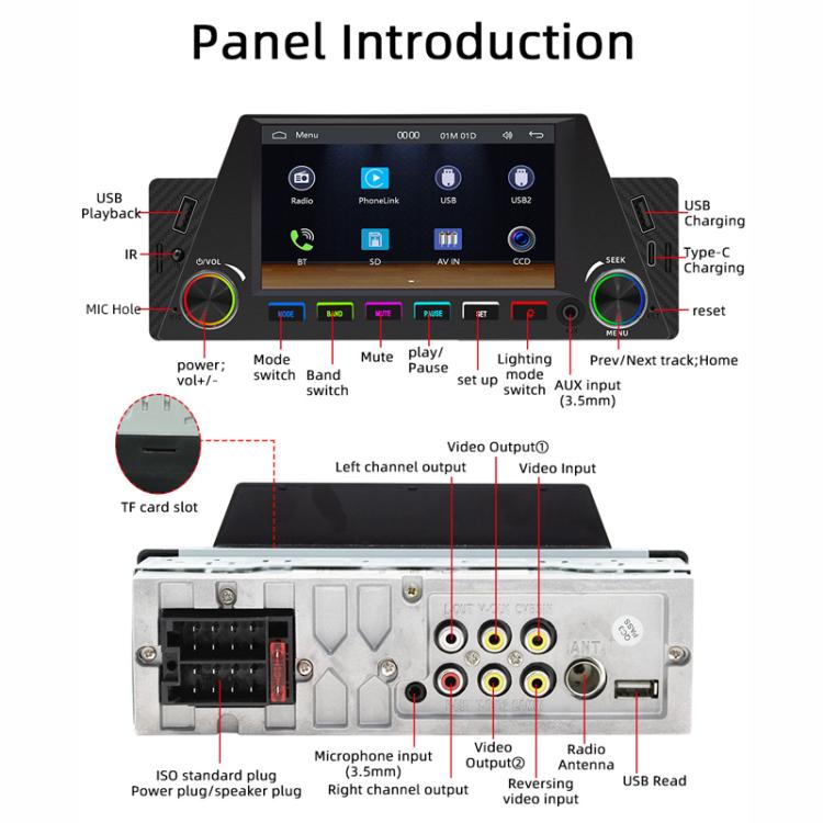 4.7 inch AUTO/CarPlay Navigation Bluetooth FM Radio Car MP5 Marquee(161W) - Car MP3 & MP4 & MP5 by PMC Jewellery | Online Shopping South Africa | PMC Jewellery | Buy Now Pay Later Mobicred