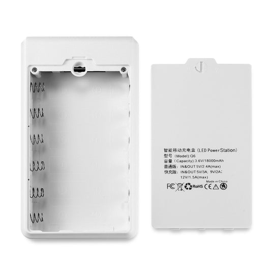 Q6 Removable 6 Sections 18650 Battery Box Charger Case, Style: Flash/Fast Charge(White) - free shipping - PMC Jewellery - Order now!