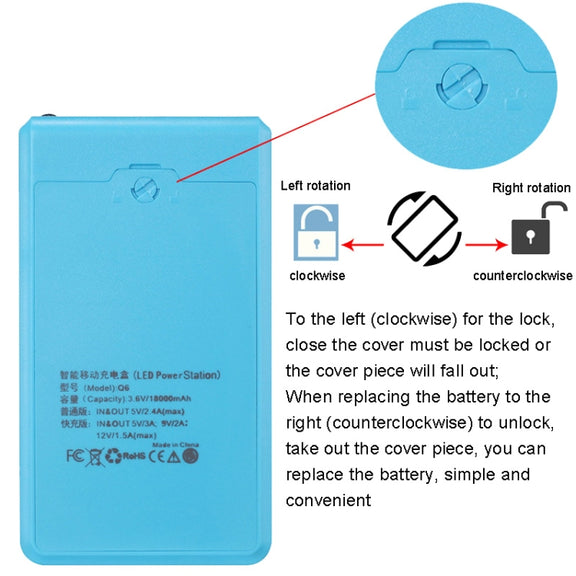 Q6 Removable 6 Sections 18650 Battery Box Charger Case, Style: Flash/Fast Charge(White)
