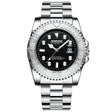 BINBOND B930 Metal Gear Luminous Quartz Watch 30M Waterproof Sports Watch, Color: White Steel-Black - free shipping - PMC TechLife - Order now!
