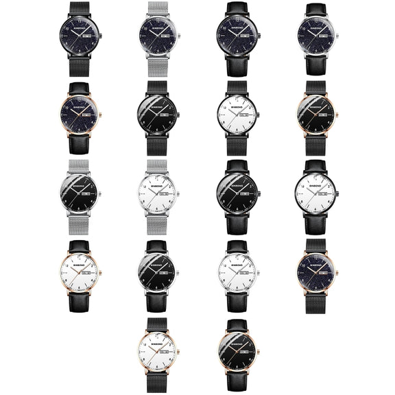 BINBOND B3820 30M Water-resistant Ultra-thin Quartz Luminous Starry Watch, Color: Black Net-Black-Starry