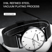 BINBOND B3820 30M Water-resistant Ultra-thin Quartz Luminous Starry Watch, Color: Black Net-Black-Starry